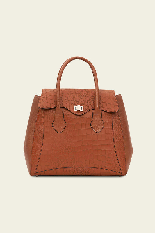 Satchel in Brown Croc