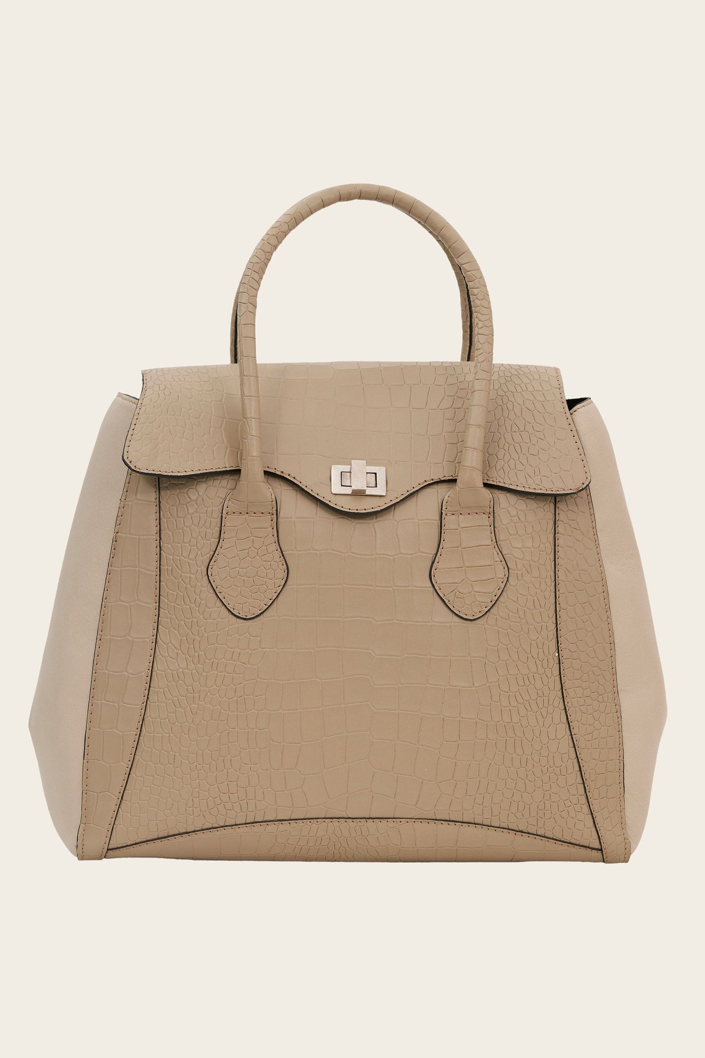 Satchel in Off White Croc