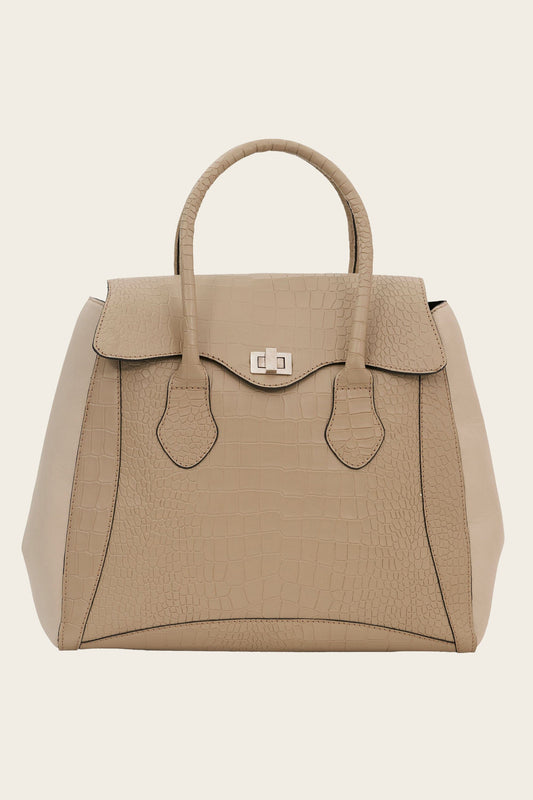 Satchel in Off White Croc