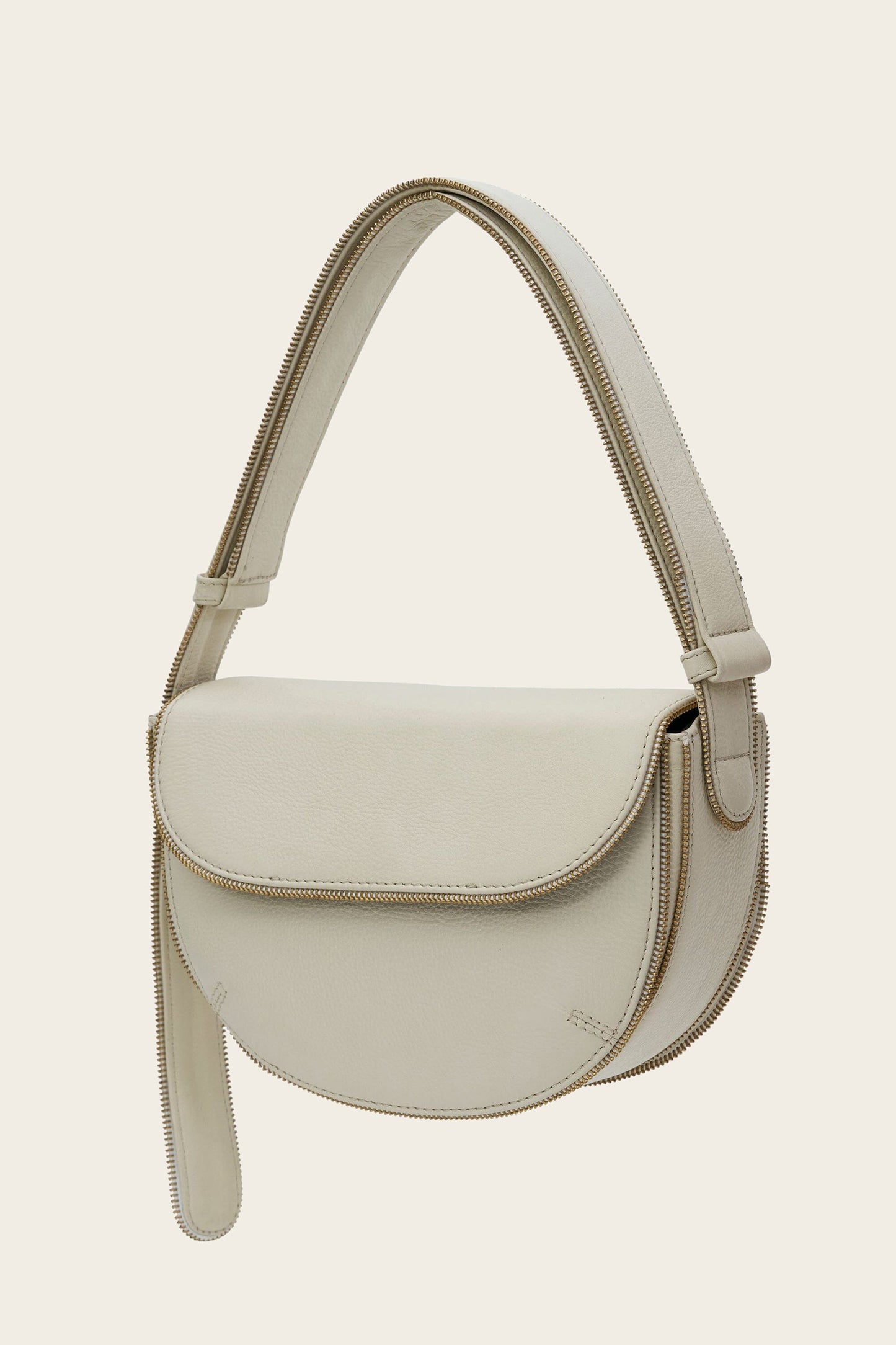 Billie Bag in Off White with Zipper Details