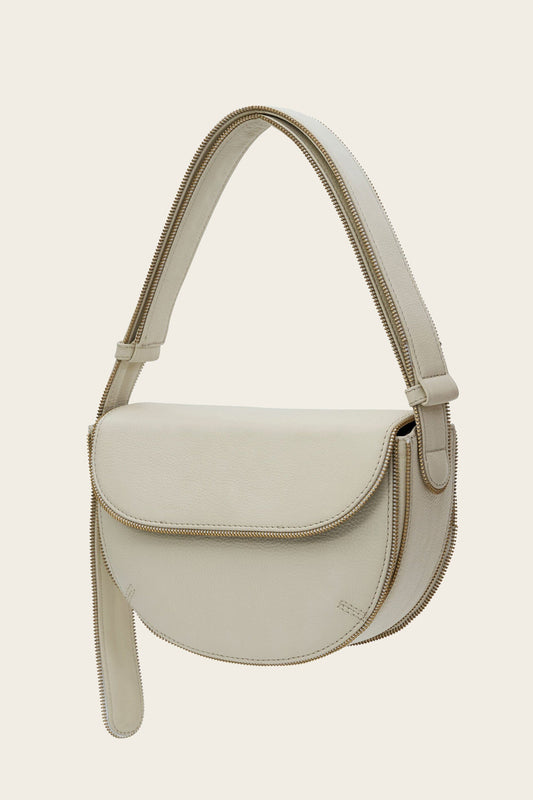 Billie Bag in Off White with Zipper Details