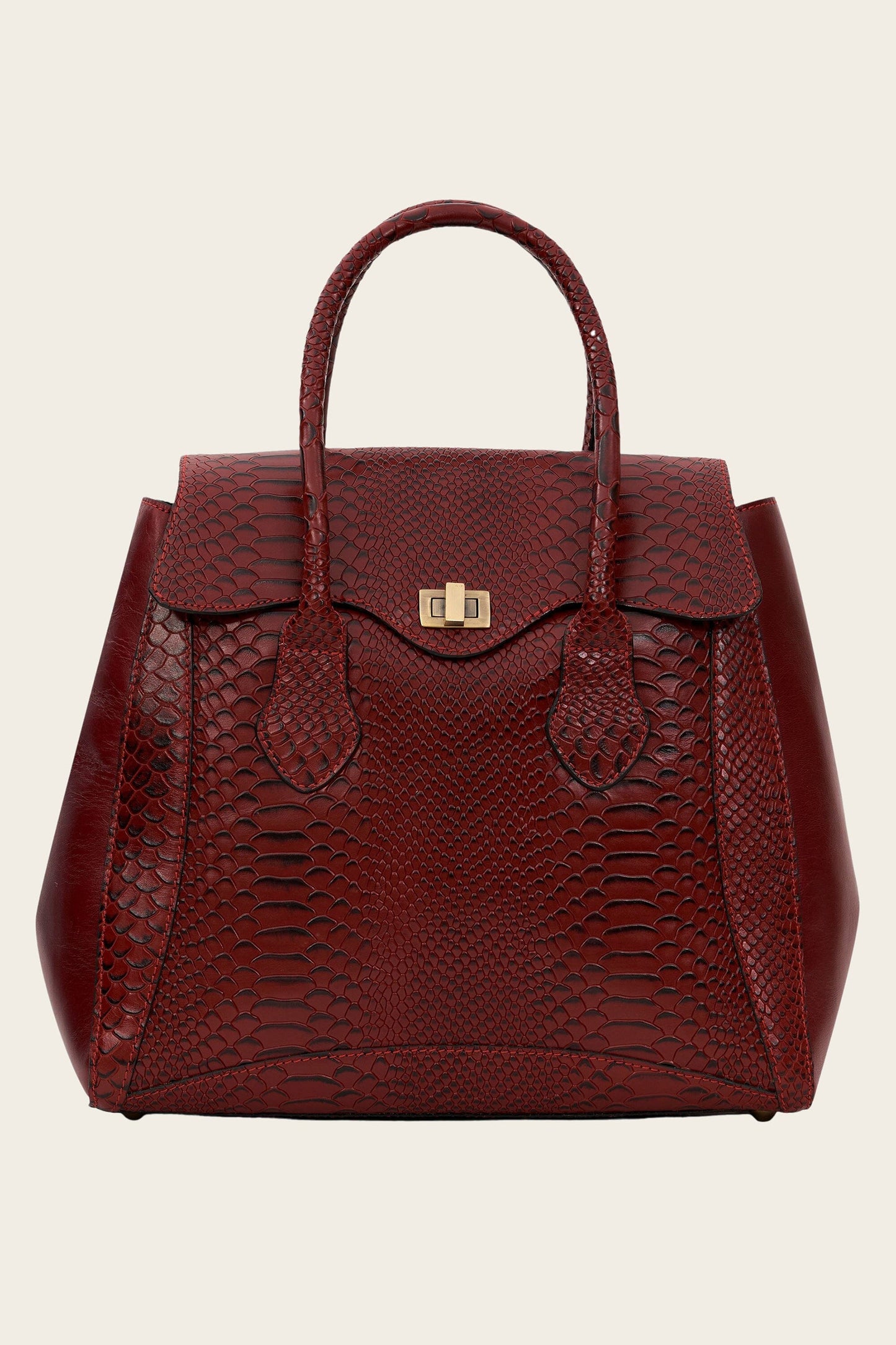 Satchel in Cherry Croc