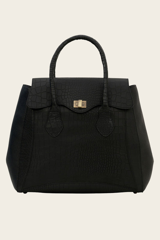 Satchel in Black Croc