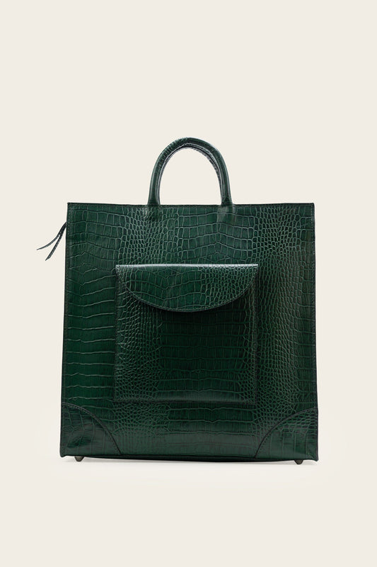 Box Tote Forest Green-Size 15