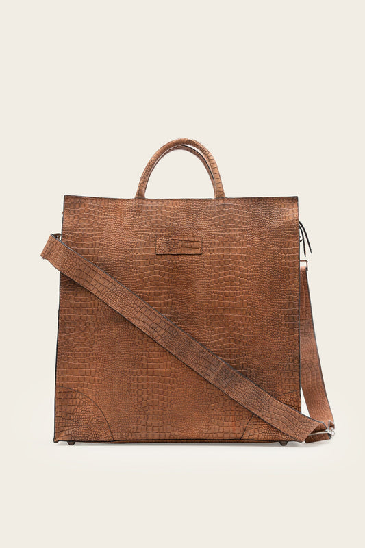 Box Tote Burnt Orange-Size 15