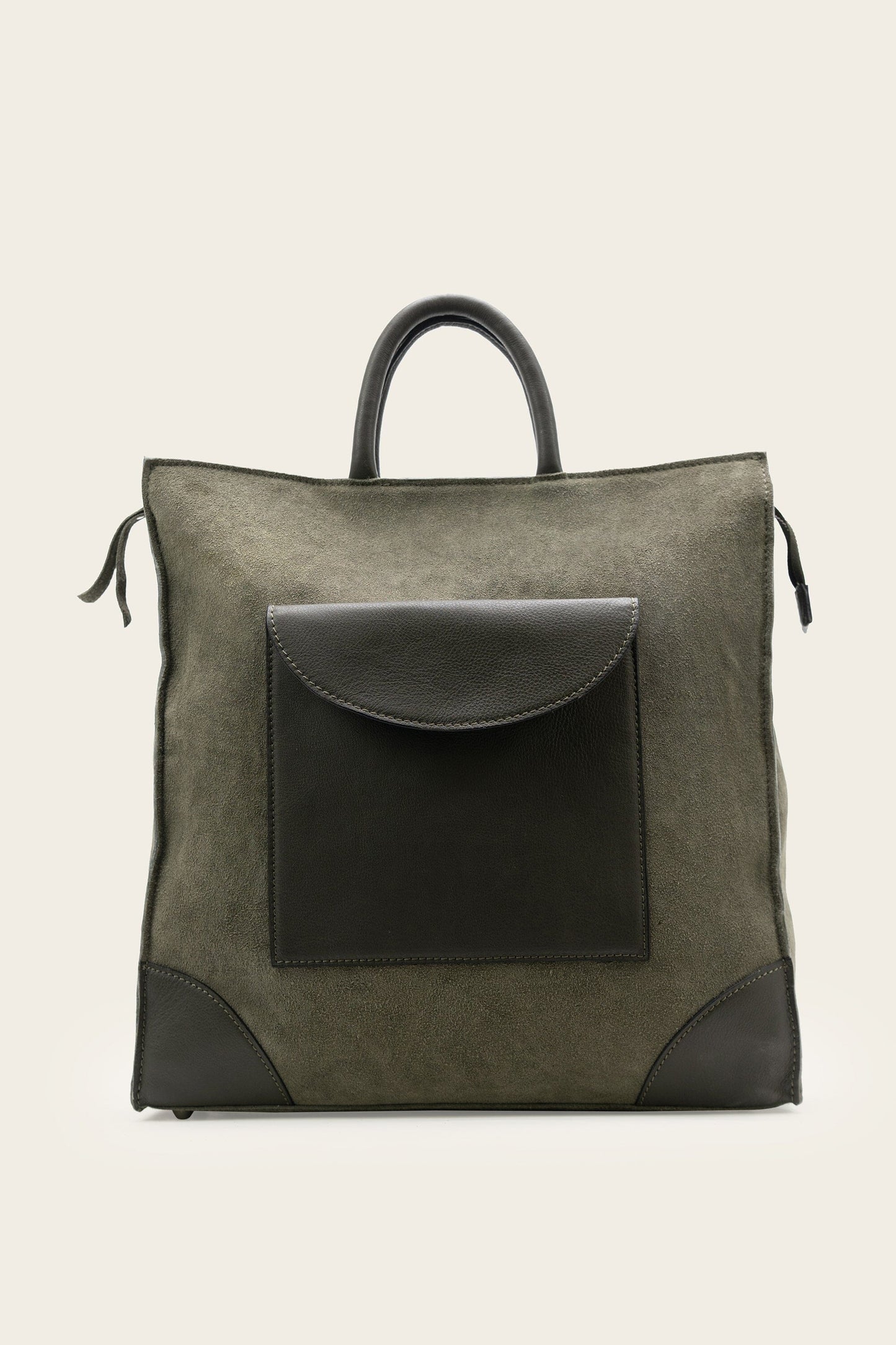 Box Tote Olive Green-Size 15