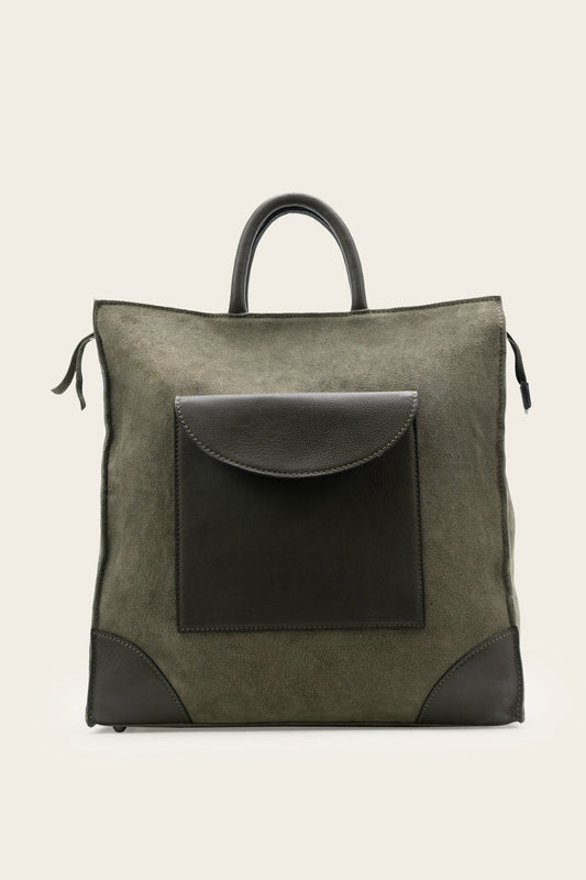 Box Tote Olive Green-Size 15