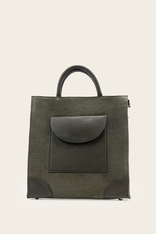 Box Tote Olive Green -Size 14