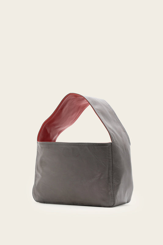 Bento Handbag in Reversible Grey and Red