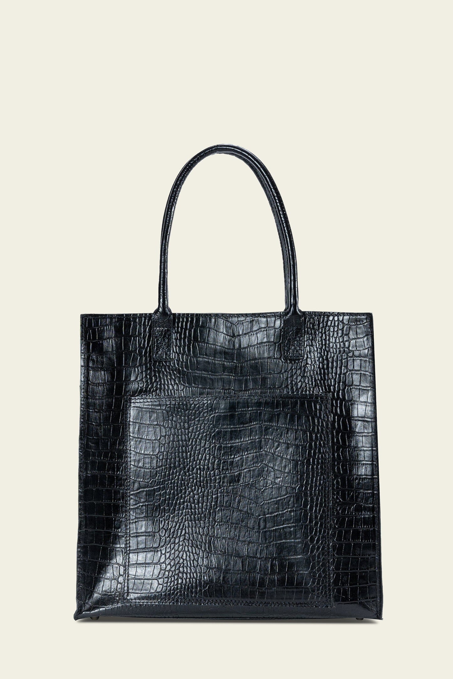 Box Tote Black Croc