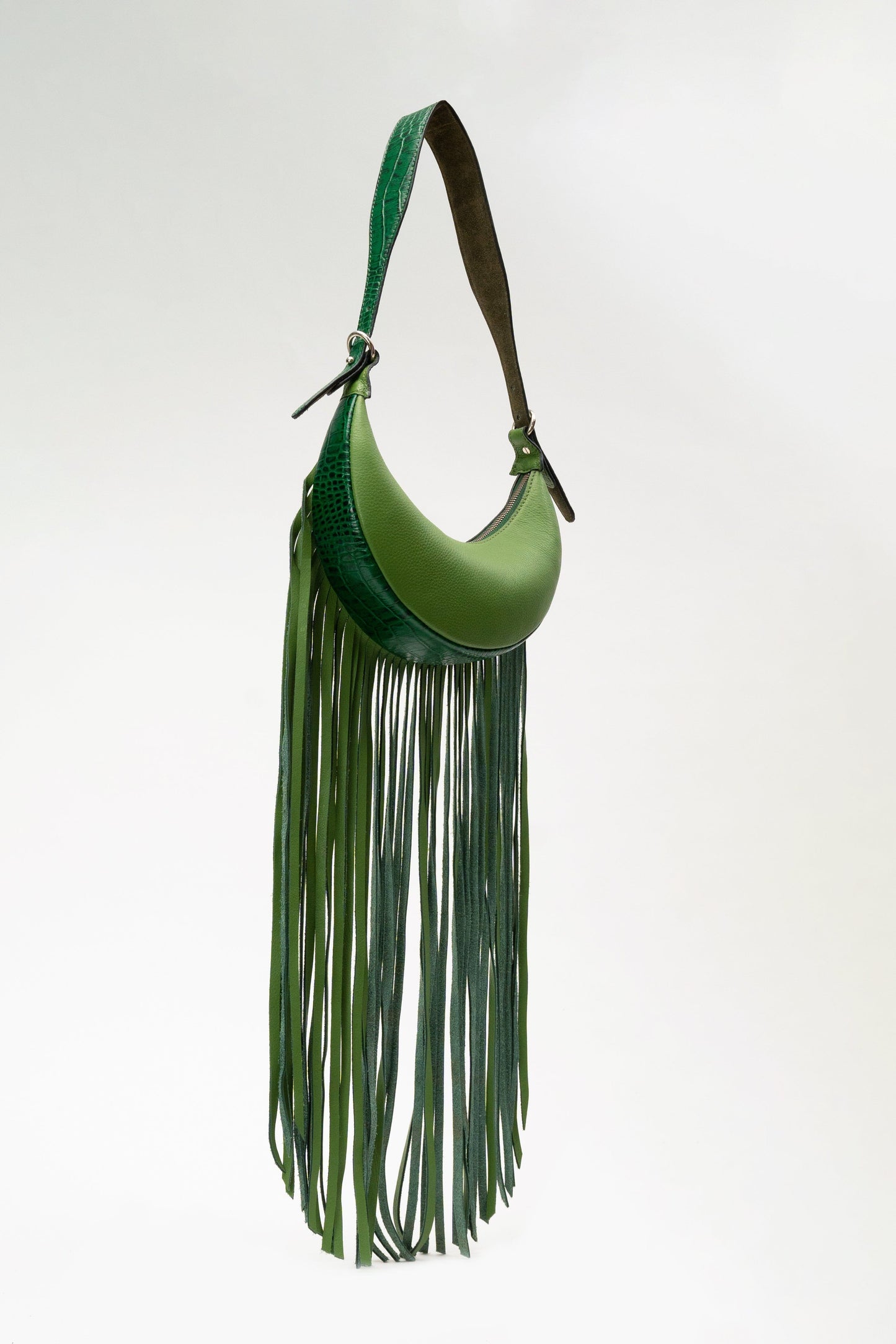 Selena Fringe in Forest Green