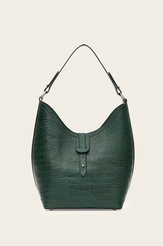 Barrel Top Handle Bag in Forest Green