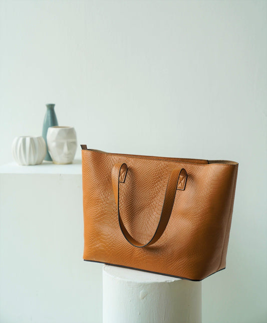 Basic Tote Tan Croc