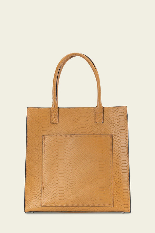Box Tote Tan Croc
